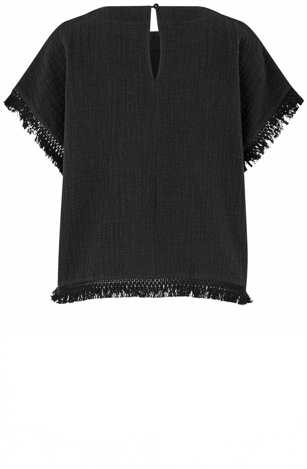 MaBasima Black Fringed Top