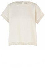 MaBasima Cream Fringed Top