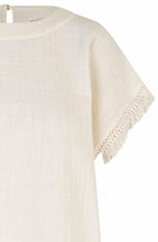MaBasima Cream Fringed Top