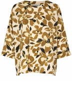 MaBecca Dull Gold Floral Print Blouse