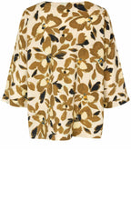 MaBecca Dull Gold Floral Print Blouse