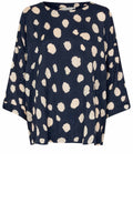 MaBecca Maritime Blue Distorted Spot Blouse