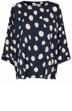 MaBecca Maritime Blue Distorted Spot Blouse
