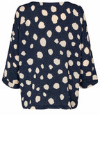 MaBecca Maritime Blue Distorted Spot Blouse