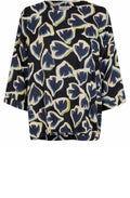 MaBecca Maritime Blue Swallow Print Blouse