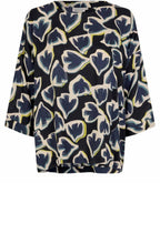 MaBecca Maritime Blue Swallow Print Blouse