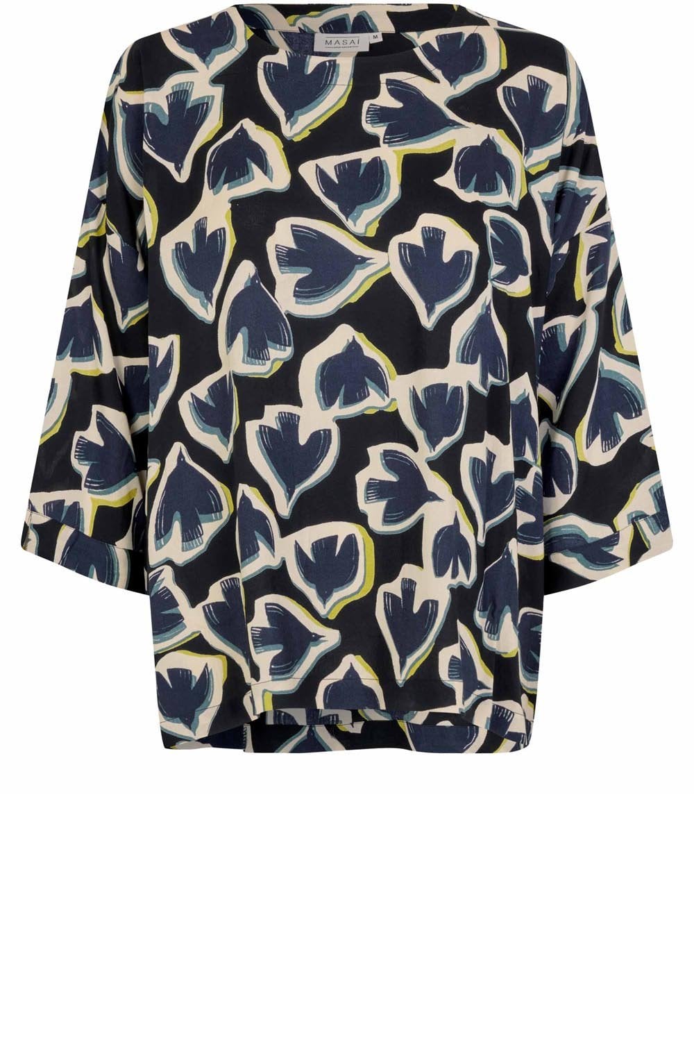 MaBecca Maritime Blue Swallow Print Blouse