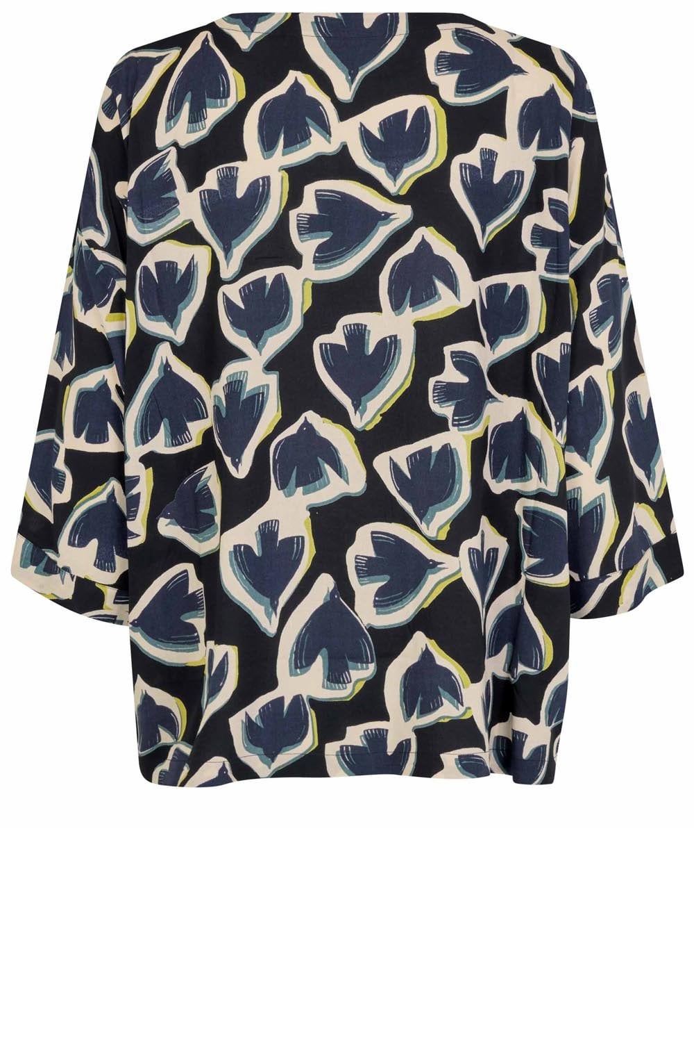 MaBecca Maritime Blue Swallow Print Blouse