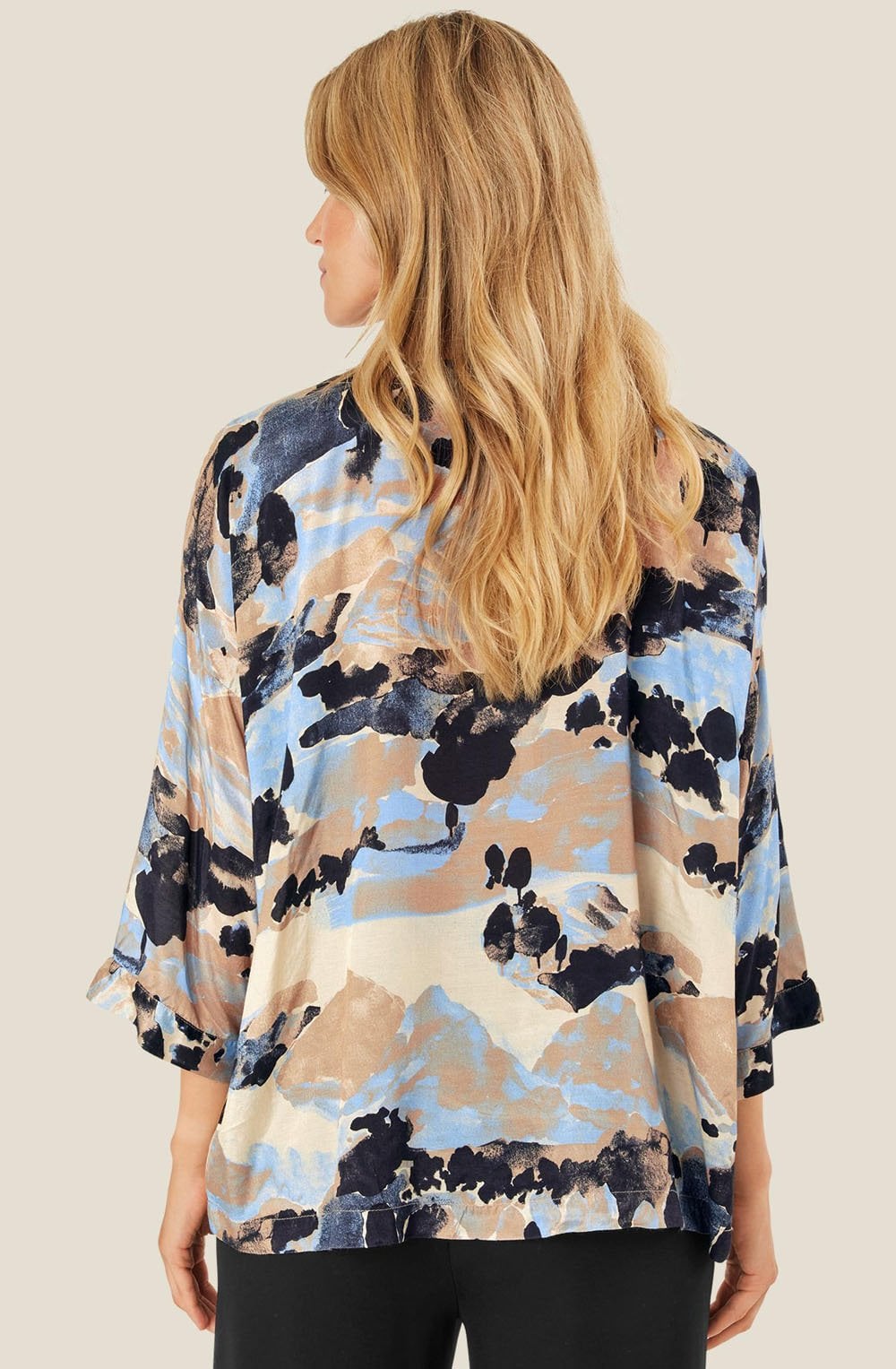 MaBecca Steel Grey Silk Touch Blouse