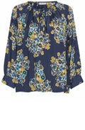 MaBeyana Mood Indigo Floral A Shape Blouse