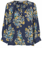 MaBeyana Mood Indigo Floral A Shape Blouse