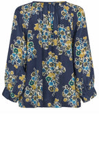 MaBeyana Mood Indigo Floral A Shape Blouse