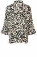MaBirtha Lichen Green Animal Print Box Shirt