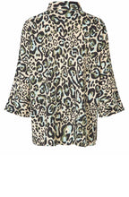 MaBirtha Lichen Green Animal Print Box Shirt