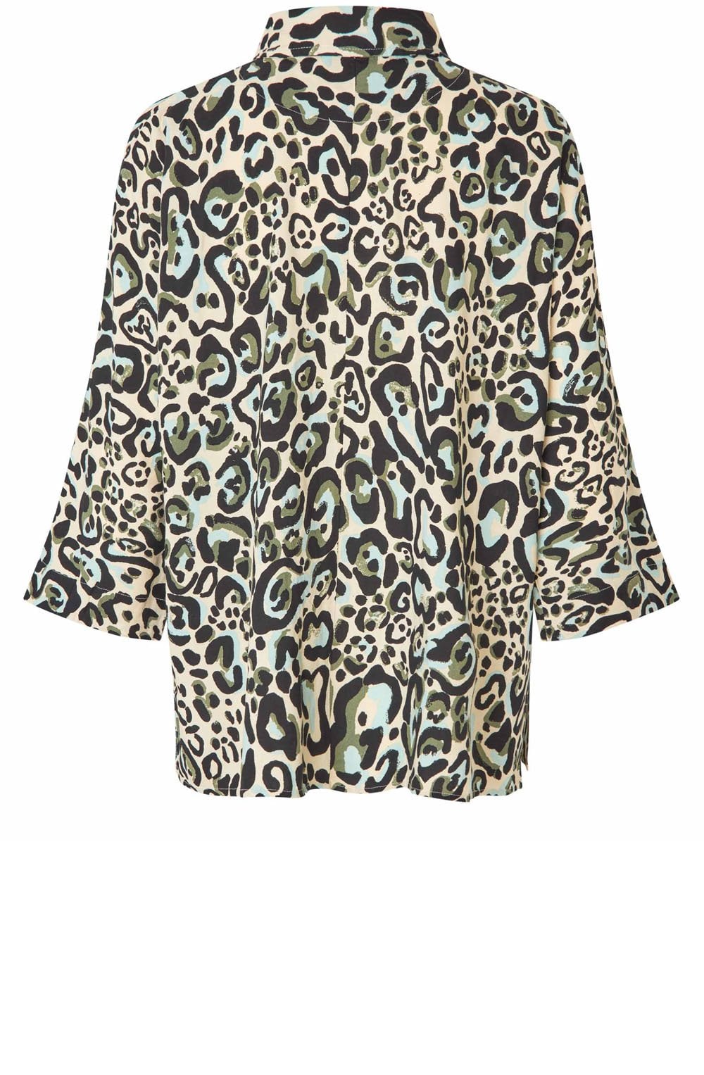 MaBirtha Lichen Green Animal Print Box Shirt