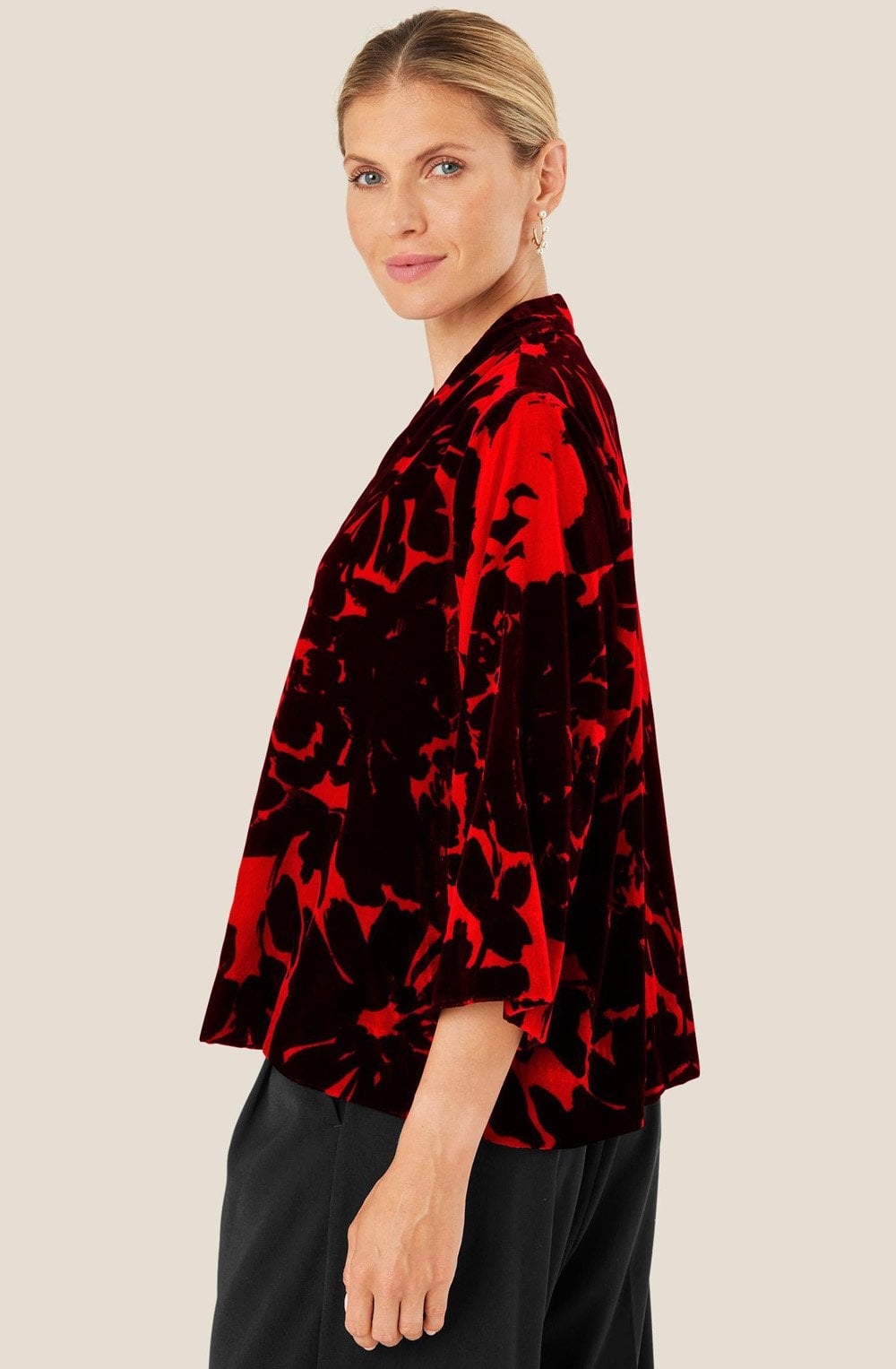 MaBlythe Scarlet Sage Velvet Top