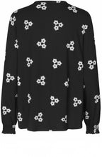 MaBolitte Black and Cream Print Jersey Top