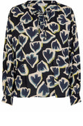 MaBonitai Maritime Blue Swallow Print Blouse