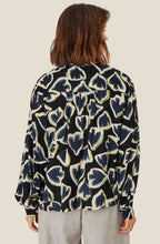 MaBonitai Maritime Blue Swallow Print Blouse