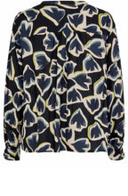 MaBonitai Maritime Blue Swallow Print Blouse