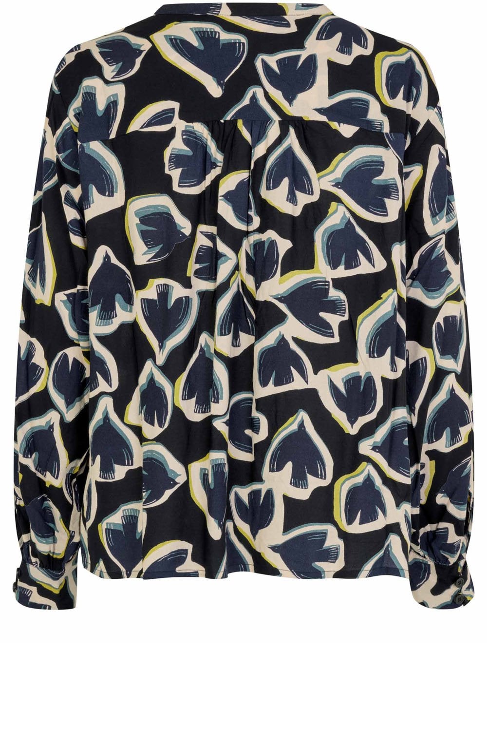 MaBonitai Maritime Blue Swallow Print Blouse