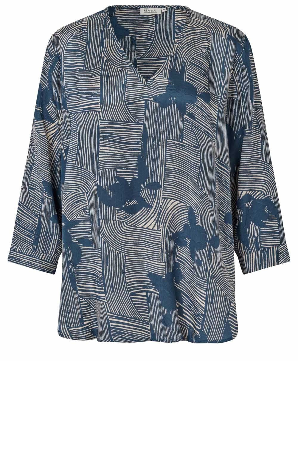 MaBraekyn Sargasso Silk Touch V Neck Blouse