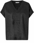 MaBraidy Black Linen Blouse