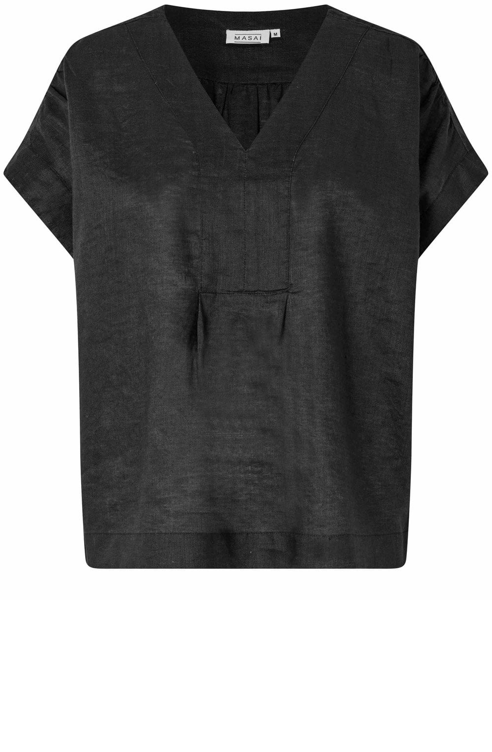 MaBraidy Black Linen Blouse