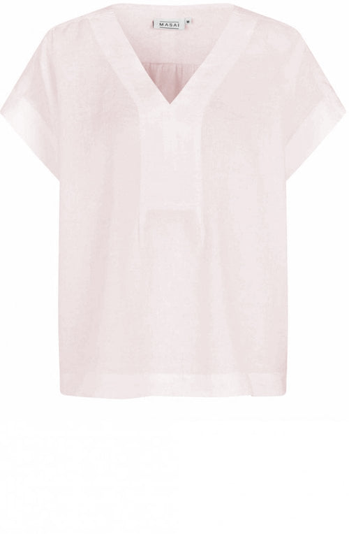 MaBraidy Mauve Chalk Linen Blouse