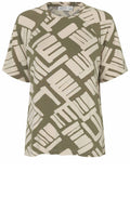 MaBrynn Dusky Green Abstract Print Jersey T Shirt