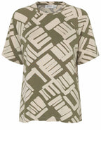 MaBrynn Dusky Green Abstract Print Jersey T Shirt