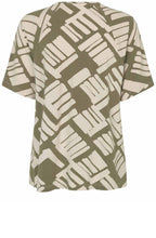 MaBrynn Dusky Green Abstract Print Jersey T Shirt