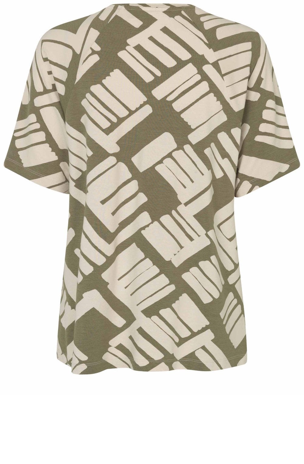 MaBrynn Dusky Green Abstract Print Jersey T Shirt