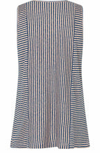 MaDa Navy Peony Linen Mix Top