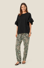 MaDalit Black Ruffle Sleeve T Shirt