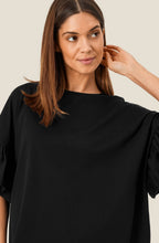 MaDalit Black Ruffle Sleeve T Shirt