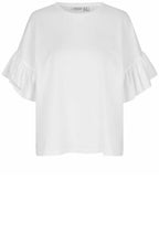 MaDalit White Ruffle Sleeve T Shirt