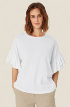 MaDalit White Ruffle Sleeve T Shirt