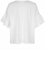 MaDalit White Ruffle Sleeve T Shirt