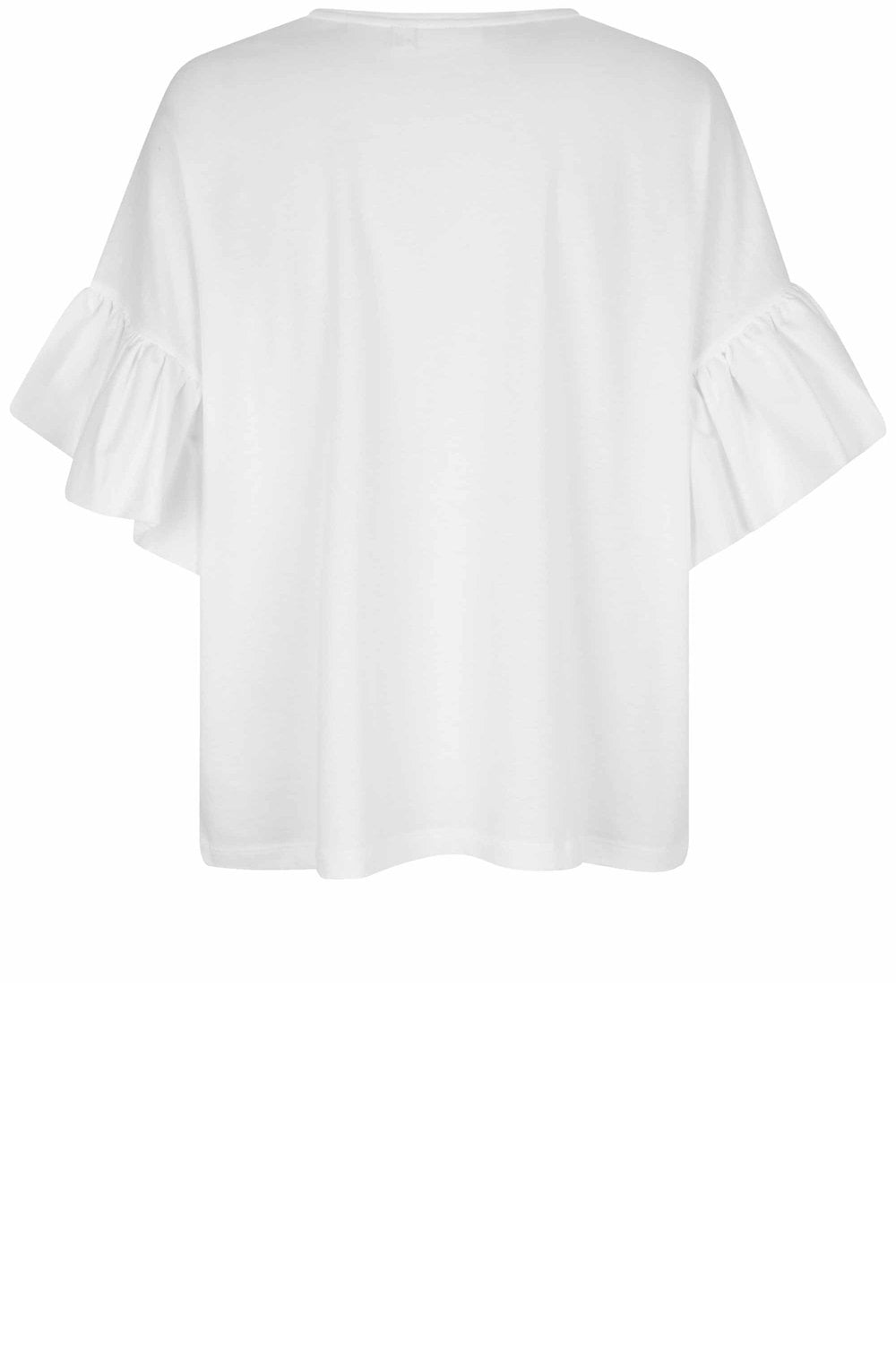 MaDalit White Ruffle Sleeve T Shirt