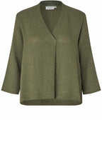 MaDalton Lichen Green Woven Top