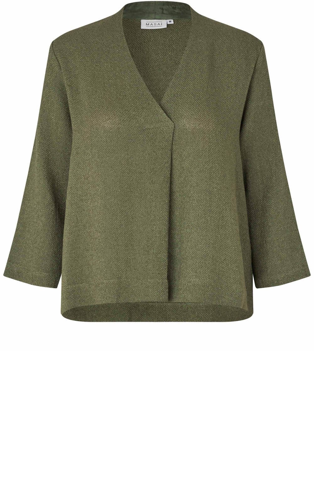 MaDalton Lichen Green Woven Top