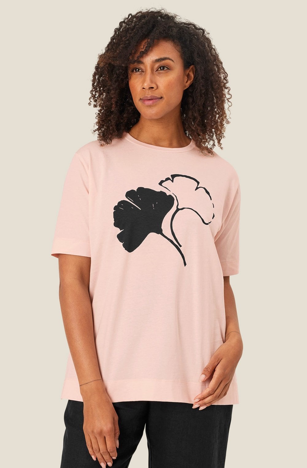 MaDanielle Mauve Chalk Flower Print Jersey T Shirt