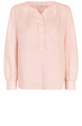 MaDashina Mauve Chalk Long Sleeve Linen Blouse