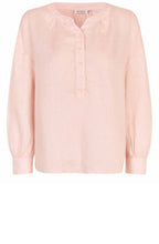 MaDashina Mauve Chalk Long Sleeve Linen Blouse