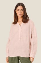 MaDashina Mauve Chalk Long Sleeve Linen Blouse