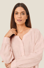 MaDashina Mauve Chalk Long Sleeve Linen Blouse