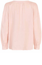 MaDashina Mauve Chalk Long Sleeve Linen Blouse