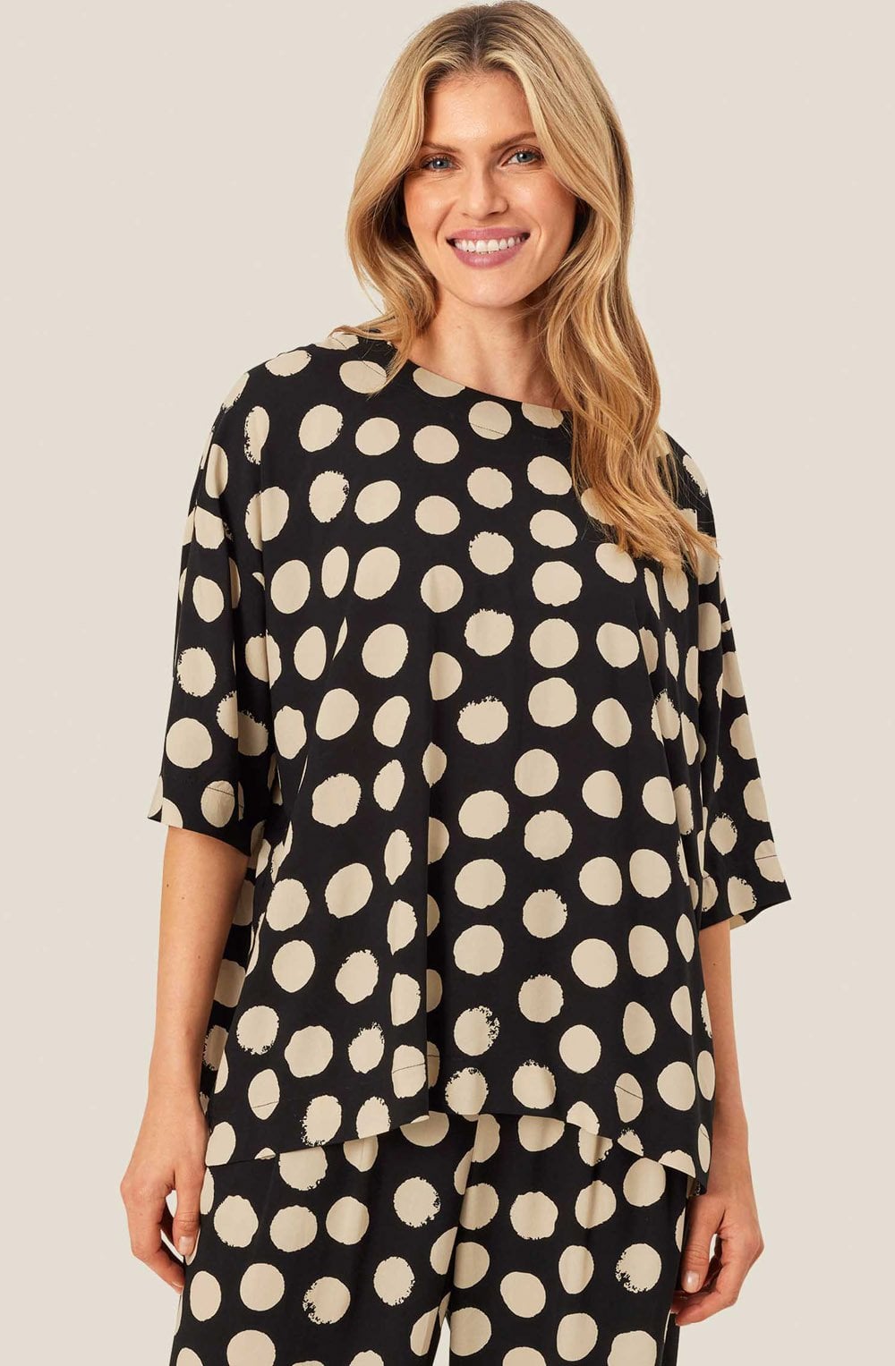 MaDegana Black Polka Dot Blouse