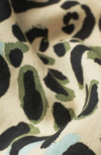 MaDementra Lichen Green Animal Print V Neck Blouse